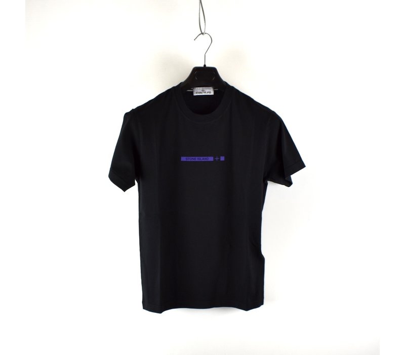 Stone Island black purple logo print t-shirt S