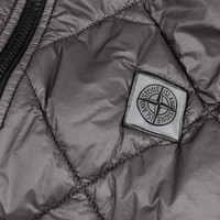 Stone Island grey garment dyed quilted micro yarn vest S