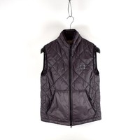 Stone Island grey garment dyed quilted micro yarn vest S
