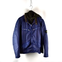Stone Island blue mussola gommata jacket XXL