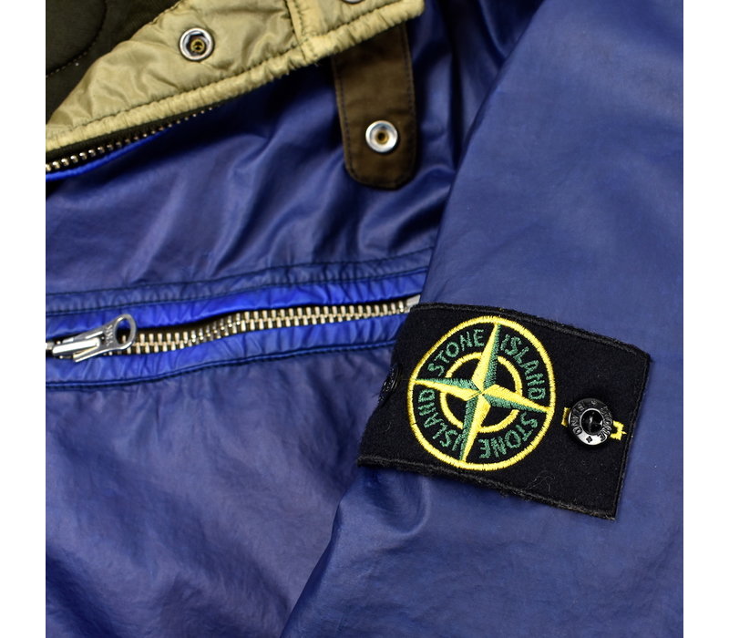 Stone Island blue mussola gommata jacket XXL