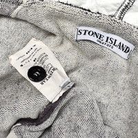 Stone Island grey cotton knit tyvek hooded full zip sweatshirt L