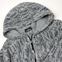 Stone Island shadow project grey jacquard cotton poly teddy fleece hooded full zip XXL