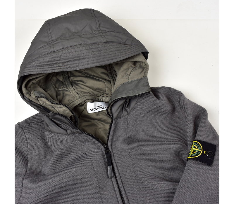 Stone Island grey reversible quilted lined presidents knit M