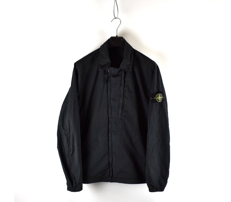 Stone Island black cotton nylon poplin overshirt jacket L