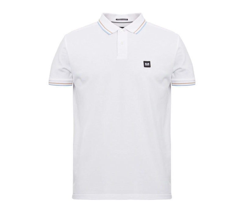 Weekend Offender Temple City tipped polo White