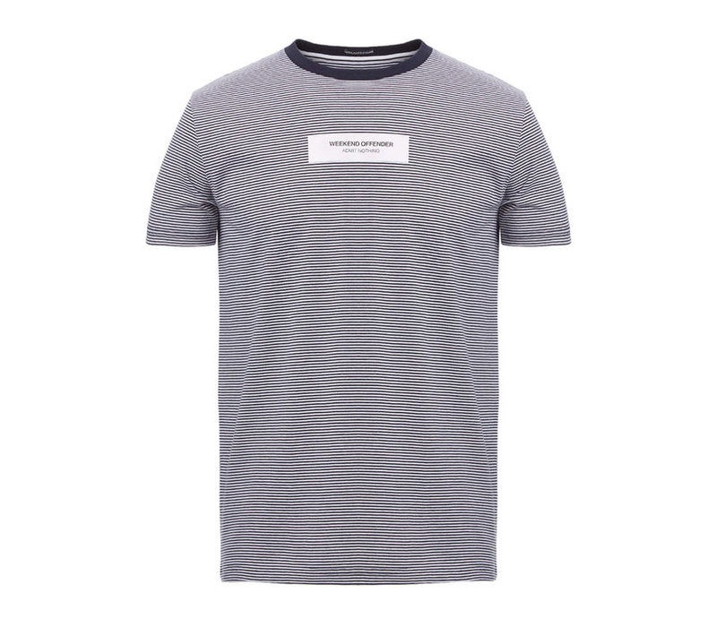 Weekend Offender Navarro Ave striped t-shirt Navy/White