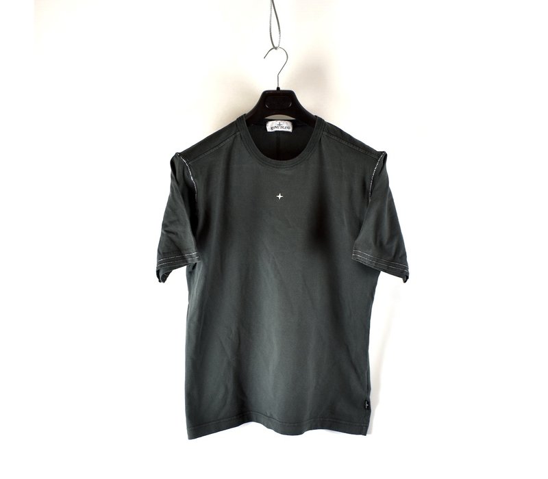 Stone Island grey compass star logo t-shirt S