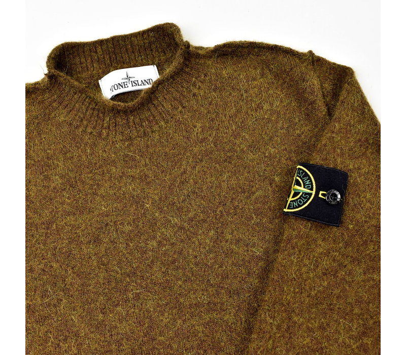 Stone Island brown mohair crew neck knit S