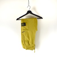 Stone Island yellow cotton fleece sweat pants S