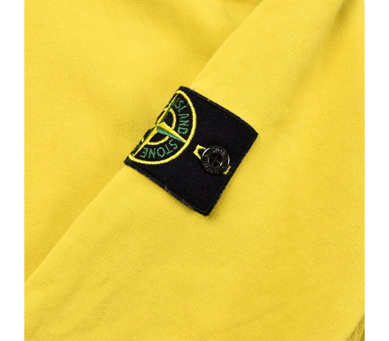 Stone Island yellow hooded cotton sweatshirt S