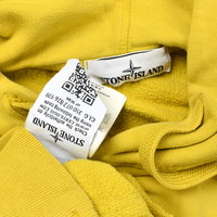 Stone Island yellow hooded cotton sweatshirt S