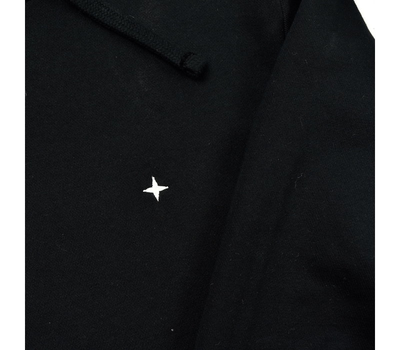 Stone Island black hooded star embroidery sweatshirt S