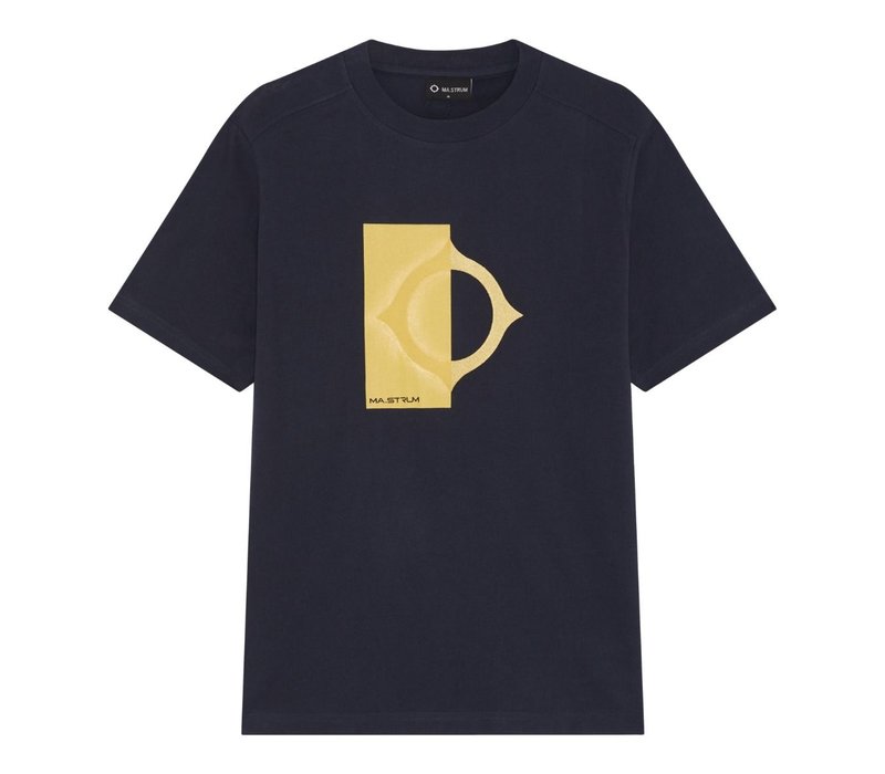 MA.STRUM block print logo tee Ink Navy