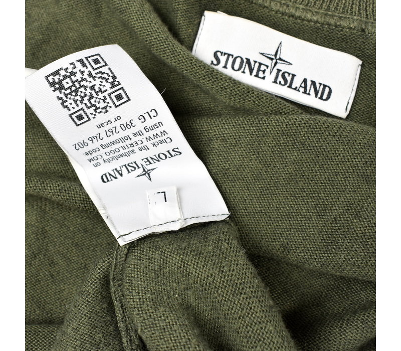 Stone Island green wool full zip knit cardigan L