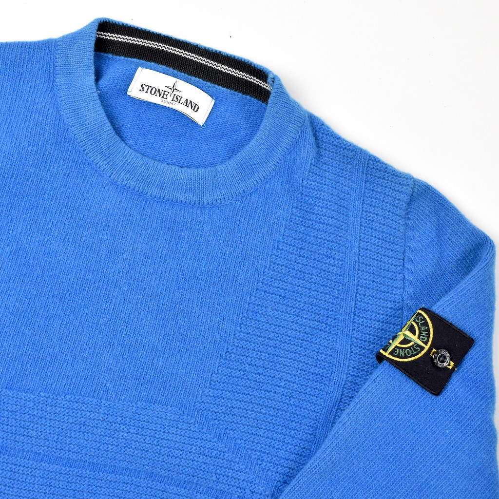 Stone Island blue compass logo crew neck knit L - Archivio85