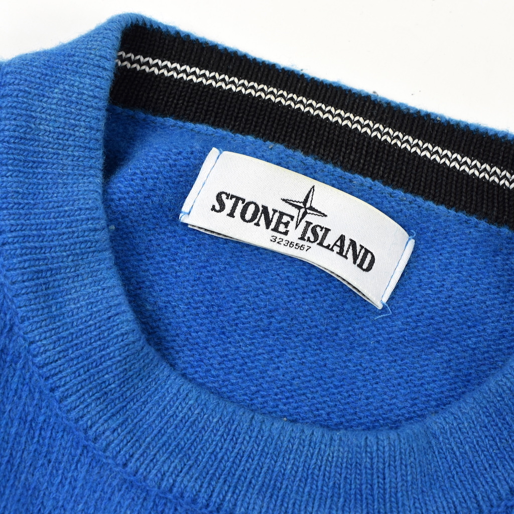 Stone Island blue compass logo crew neck knit L - Archivio85