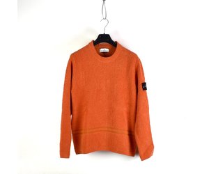 Stone Island orange chenille cotton crewneck knit M - Archivio85