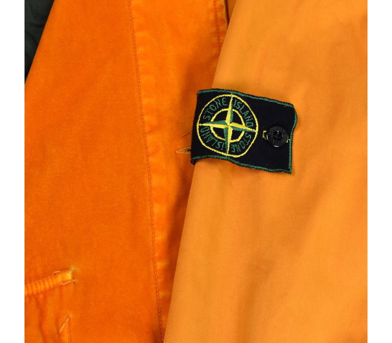 Stone Island orange reversible raso floccato green edge badge coat XL