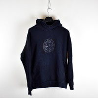 Stone Island dark navy 30 anni collection hooded sweatshirt XXL