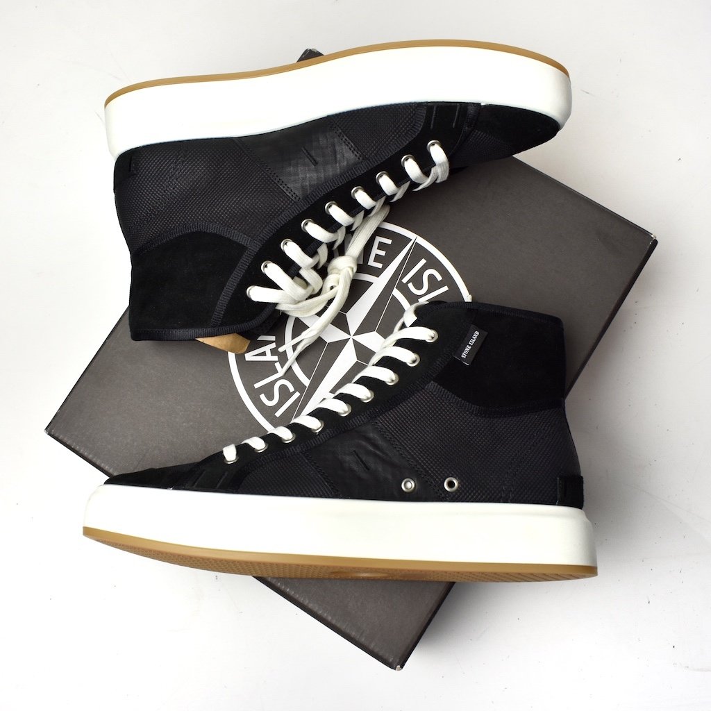 Stone Island x Ecco black high top trainers 43