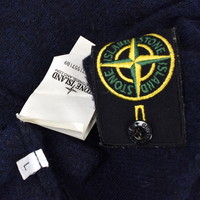 Stone Island navy melee wool crew neck knit L