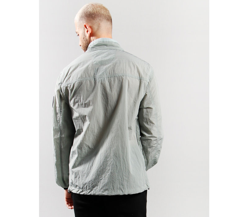 Marshall Artist krinkle nylon half zip overshirt Putty Green