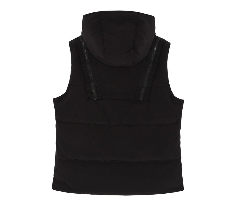 MA.STRUM hooded quilted down gilet Jet Black