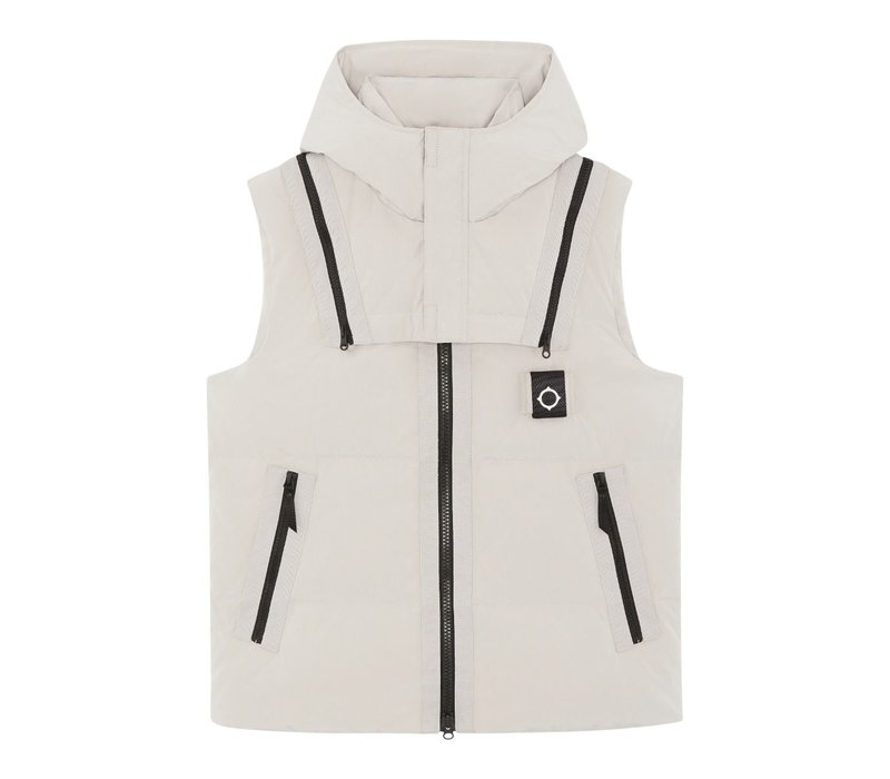 MA.STRUM hooded quilted down gilet Aluminium Grey
