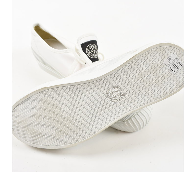 Stone Island x Diemme white leather low trainers 46