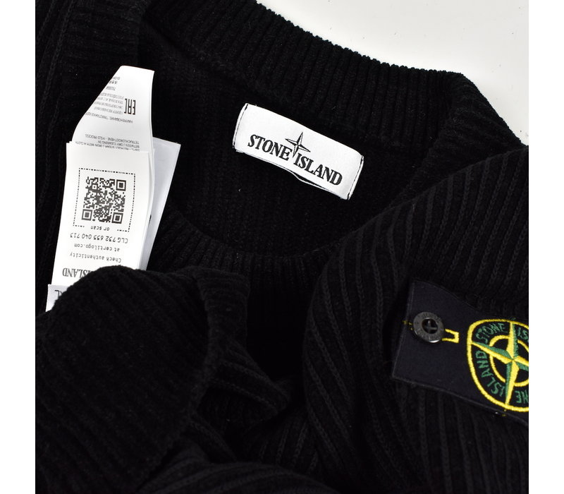 Stone Island black cotton chenille crew neck knit XL