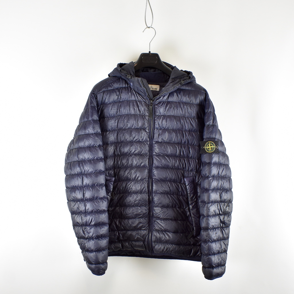 Stone Island navy garment dyed down hooded jacket XXL - Archivio85