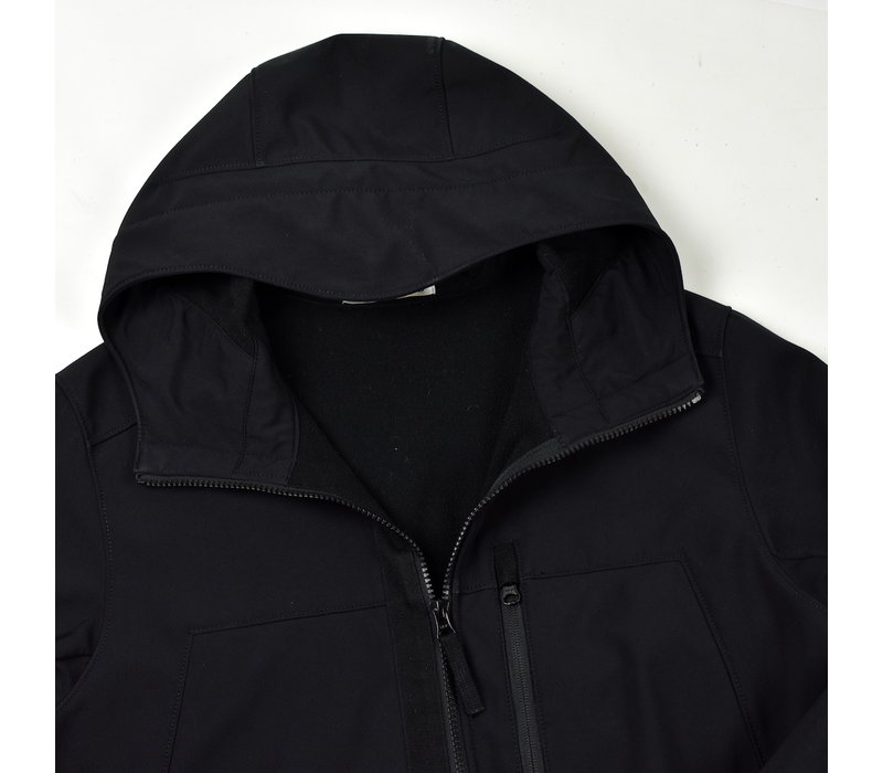 Stone Island black soft shell-r hooded jacket M