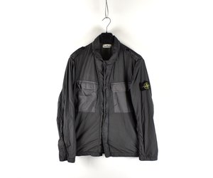アウターその他 STONE  Crinkle Reps Recycled Nylon Overshirt 4BKS049 4100010 Garment dyed crinkle reps ny STONE ISLAND Nero