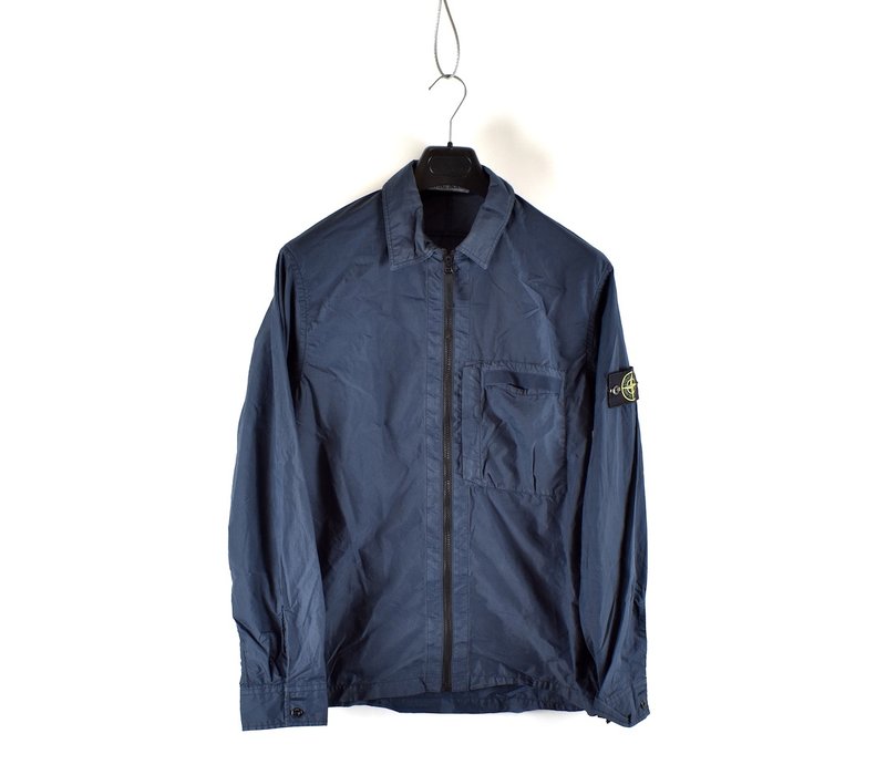 Stone Island navy cotton nylon poplin overshirt jacket XL