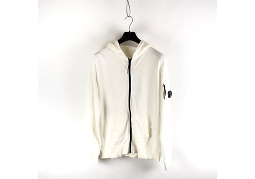 C.P. Company C.P. Company garment dyed light fleece lens full zip hooded sweatshirt White XL