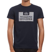 Weekend Offender Shevchenko house check prison logo t-shirt Navy