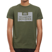 Weekend Offender Shevchenko house check prison logo t-shirt Dark Green