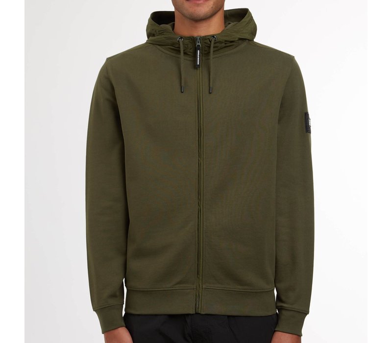 Weekend Offender Westman Ave full zip hooded sweatshirt Dark Green