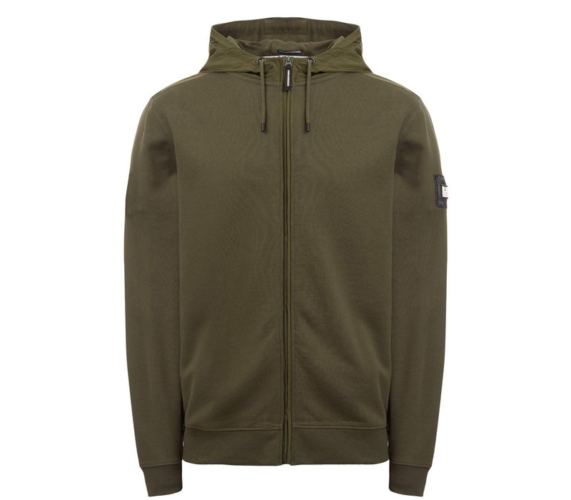 Weekend Offender Westman Ave full zip hooded sweatshirt Dark Green