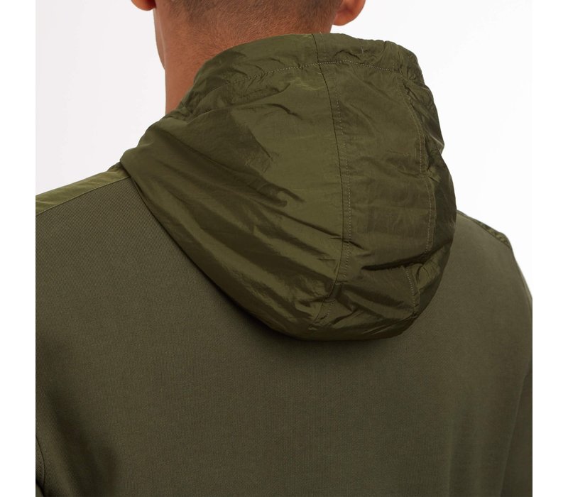 Weekend Offender Westman Ave full zip hooded sweatshirt Dark Green