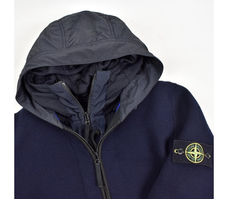 Stone Island navy reversible quilted lined presidents knit XL