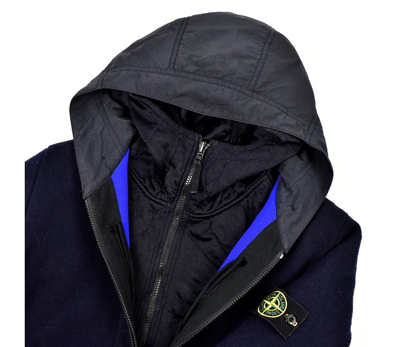Stone Island navy reversible quilted lined presidents knit XL