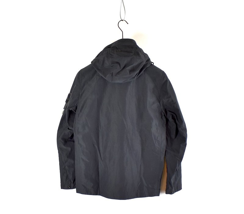 Stone Island black micro reps hooded jacket S