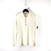 Stone Island off white quarter neck cotton knit XL