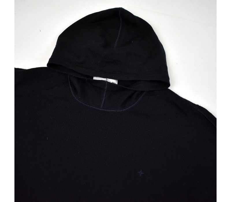 Stone Island grey hooded compass star logo light wool knit L