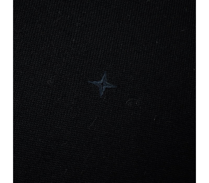 Stone Island grey hooded compass star logo light wool knit L