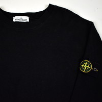 Stone Island black cotton fleece crew neck sweatshirt XXL