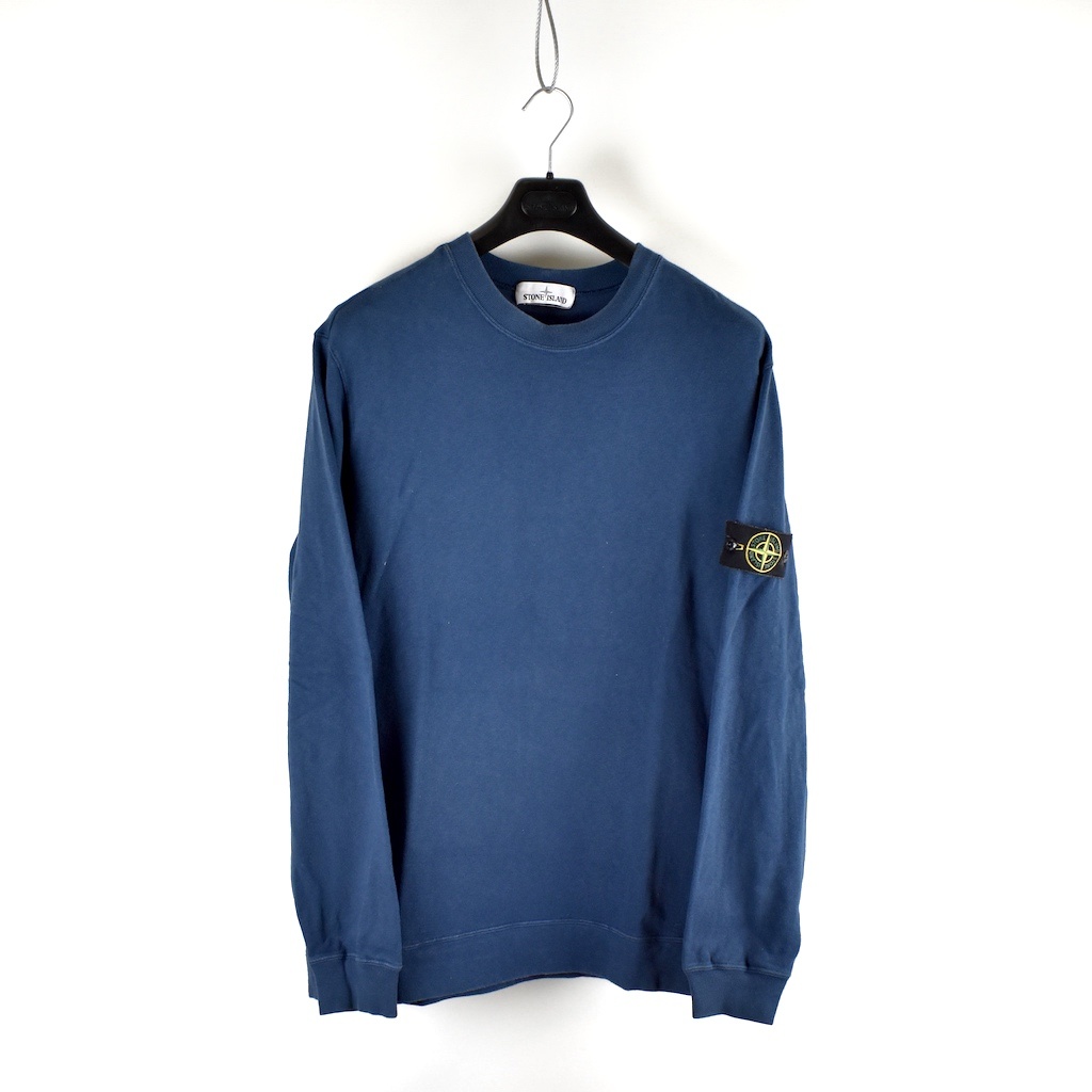 Stone Island blue tinto old cotton fleece crew neck sweatshirt XXL ...