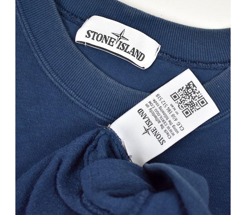 Stone Island blue tinto old cotton fleece crew neck sweatshirt XXL